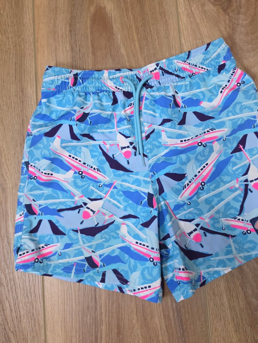 Vineyard Vines Light Blue Airplane Print Swim Trunks